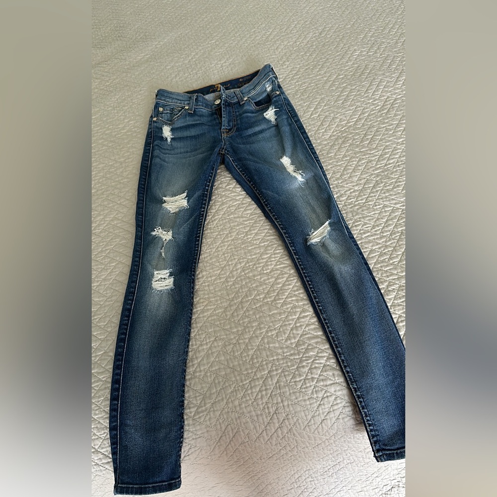 7 for all Man Kind, the ankle skinny jeans.